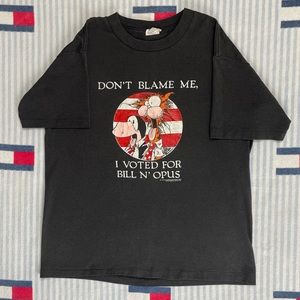 Vintage 1986 Washington Post Bill N Opus Cartoon Election short sleeve tee shirt